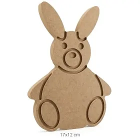 H063 Oturan Tavşan Ahşap Boyanabilir Obje